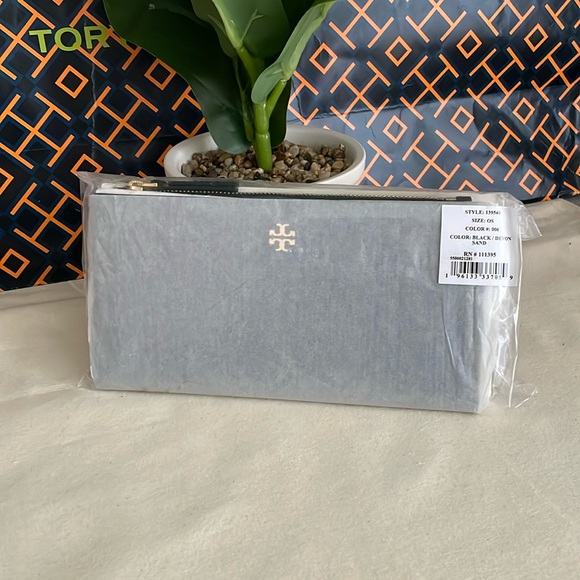 NWT , tory burch blake color block slim wallet black color - Picture 10 of 11